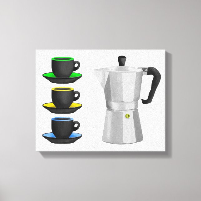 Italienska Espresso Coffee Pot Canvastryck (Framsida)