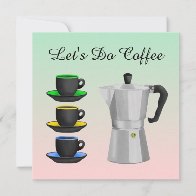 Italienska Espresso Coffee Pot Inbjudningar (Framsida)