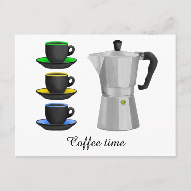 Italienska Espresso Coffee Pot Vykort (Framsida)