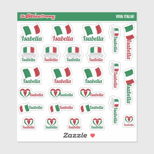 Italienska etiketter för eget namn | ITALIEN (Ark)