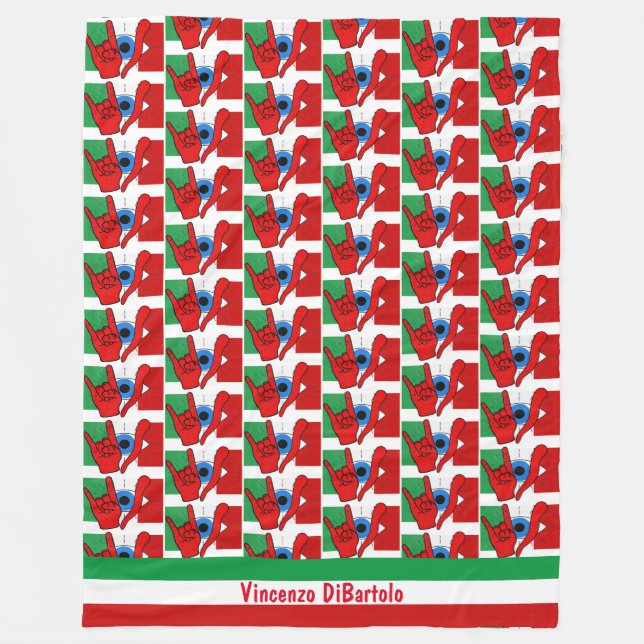 Italienska Evil Öga il Malocchio Maloik Malo Fleecefilt (Framsidan)