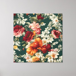 Italienska exquisite, delikat Flowers with Greener Canvastryck