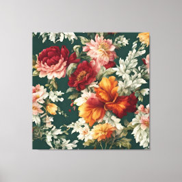 Italienska exquisite, delikat Flowers with Greener Canvastryck