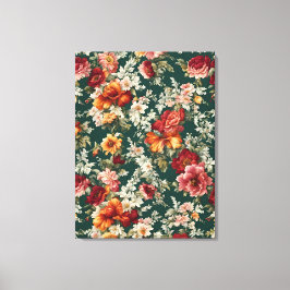Italienska exquisite, delikat Flowers with Greener Canvastryck
