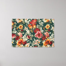 Italienska exquisite, delikat Flowers with Greener Canvastryck
