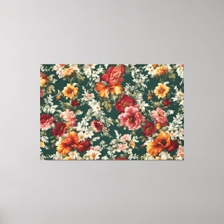 Italienska exquisite, delikat Flowers with Greener Canvastryck