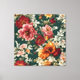 Italienska exquisite, delikat Flowers with Greener Canvastryck