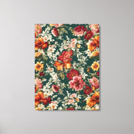 Italienska exquisite, delikat Flowers with Greener Canvastryck