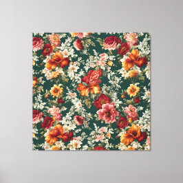 Italienska exquisite, delikat Flowers with Greener Canvastryck