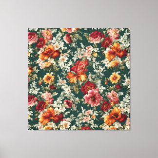 Italienska exquisite, delikat Flowers with Greener Canvastryck