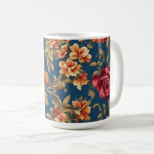 Italienska exquisite Vintage Grande Flowers Kaffemugg (Framsida höger)
