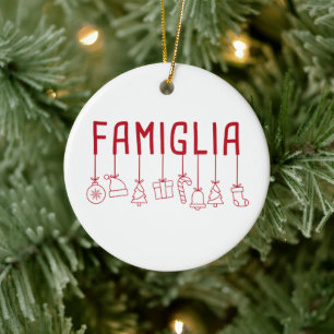 Italienska Famiglia - Matchande familjejul Julgransprydnad Keramik