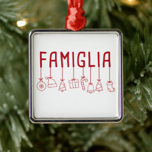Italienska Famiglia - Matchande familjejul Julgransprydnad Metall