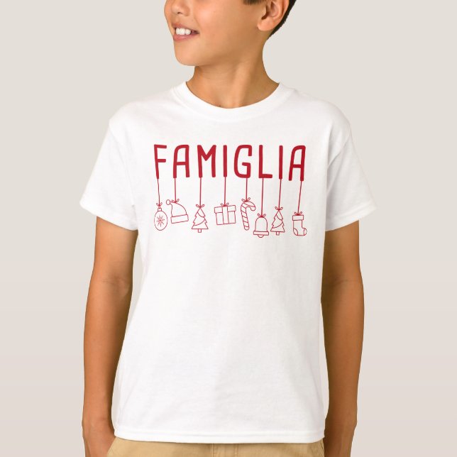 Italienska Famiglia - Matchande familjejul T-Sh T Shirt (Framsida)