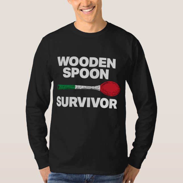 Italienska familjen - Funny Wooden Spoon Survivor T Shirt (Framsida)