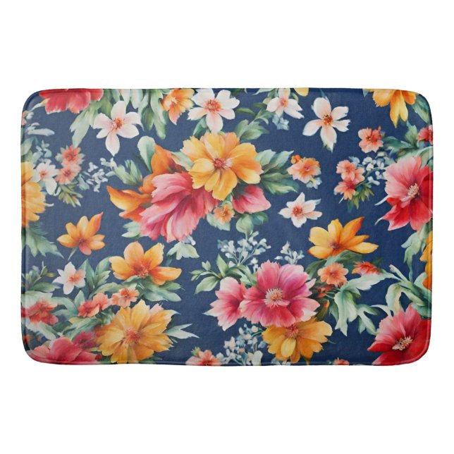 Italienska Fantastisk Summer Bright-Blommönstret Badrumsmatta (Framsidan)