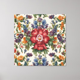 Italienska Fantastisk Summer Bright-Blommönstret Canvastryck