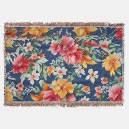 Italienska Fantastisk Summer Bright-Blommönstret Filt