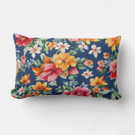 Italienska Fantastisk Summer Bright-Blommönstret Lumbarkudde