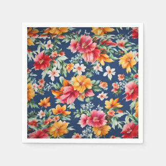 Italienska Fantastisk Summer Bright-Blommönstret Pappersservett