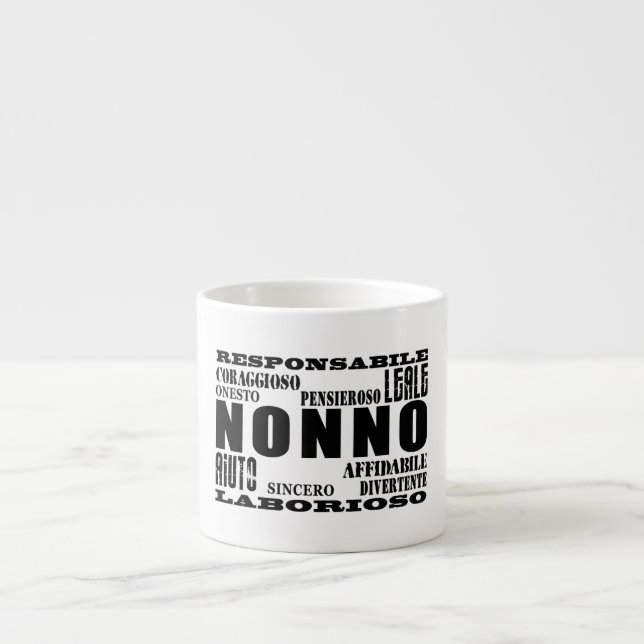 Italienska farfäder: Kvaliteter Espressomugg (Framsidan)