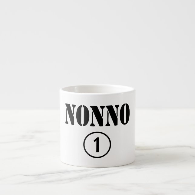 Italienska farfäder: Nonno Numero Uno Espressomugg (Framsidan)