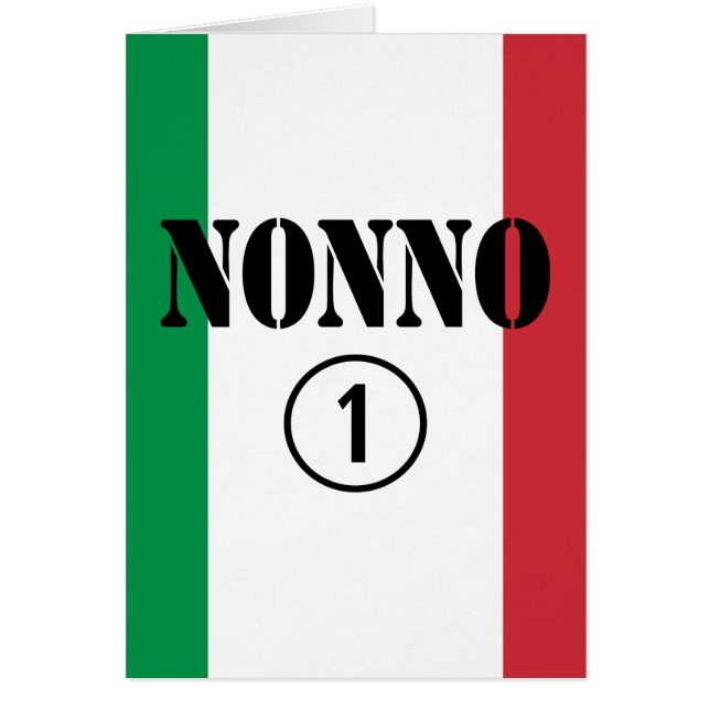 Italienska farfäder: Nonno Numero Uno Hälsningskort (Framsidan)