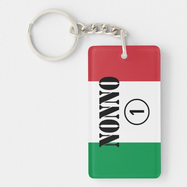 Italienska farfäder: Nonno Numero Uno Nyckelring (Framsidan)