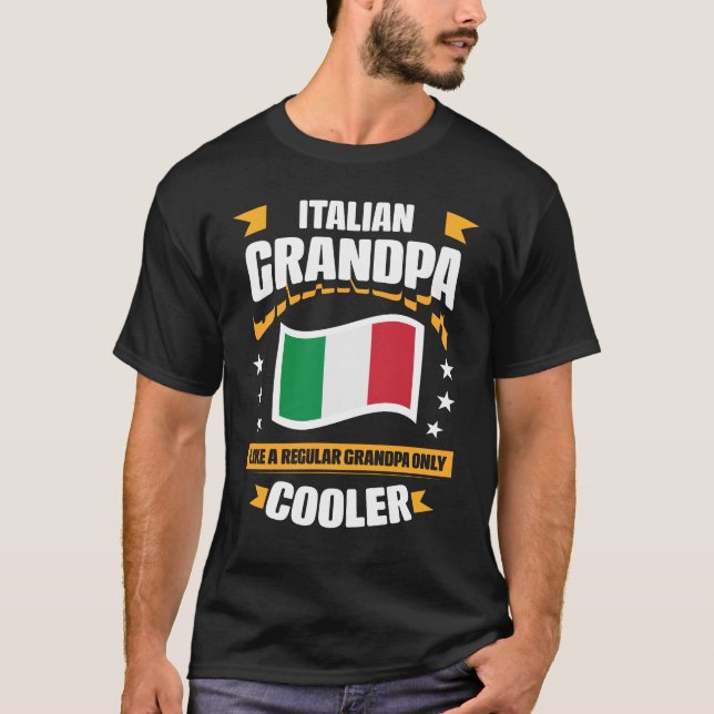 Italienska farfar Funny Grandfather T Shirt (Framsida)