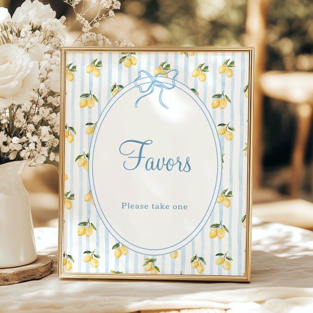 Italienska favoriter i Lemon Blue Bow Poster (Skapare uppladdad)