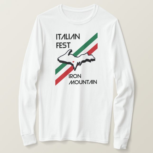 Italienska Fest Järn-berget Michigan flagga t-shir T Shirt (Design framsida)