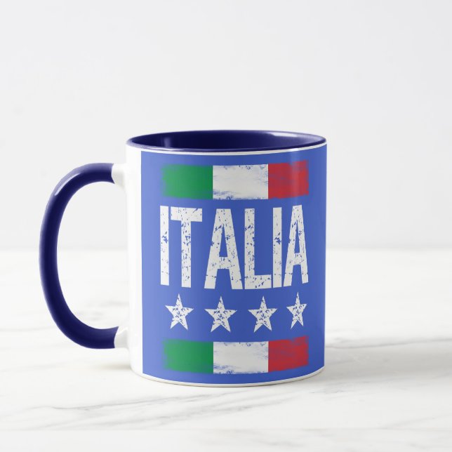 Italienska flagga 4 stjärnor mugg (Vänster)