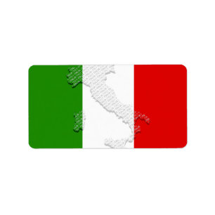 Italienska flagga adressetikett