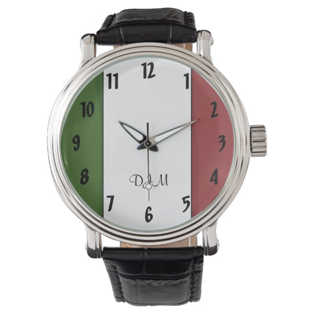 Italienska Flagga Armbandsur (Framsida)