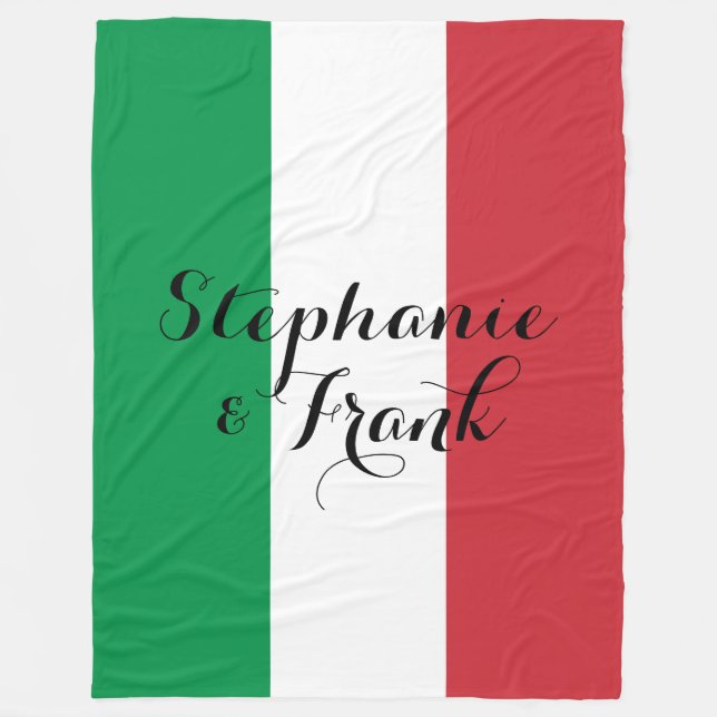 Italienska Flagga Bröllop Fleecefilt (Framsidan)