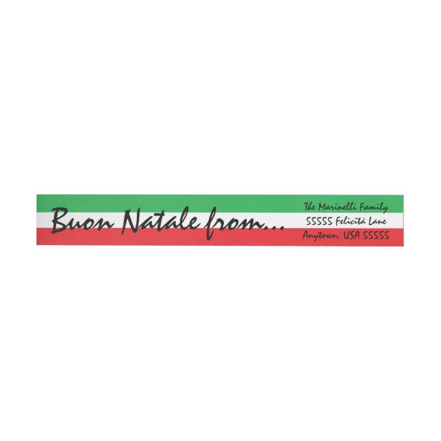 Italienska Flagga Buon Natale-julretur Hälsning Etikettband (Individuell)