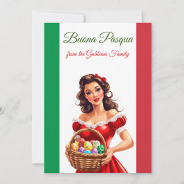 Italienska Flagga Buona Pasqua Julkort