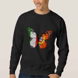 Italienska Flagga Butterfly Lång Ärmad Tröja