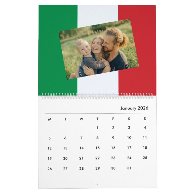Italienska Flagga Calendario Personalizzato 2026 A Kalender (Jan 2026)