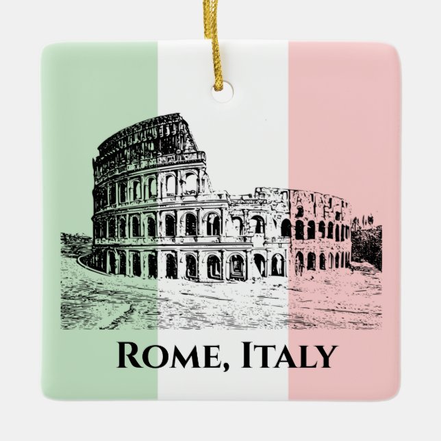 Italienska Flagga Colosseum Design Ornament (Framsida)