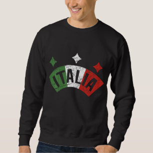 Italienska Flagga Distress Italien Family Lång Ärmad Tröja