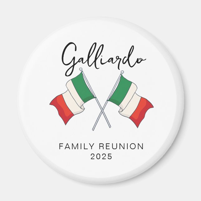 Italienska Flagga Family Reunion Magnet (Framsidan)