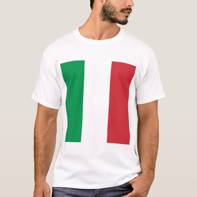 Italienska Flagga, flagga av italien, italiensk T Shirt (Framsida)