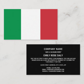 Italienska Flagga, Flagga av Italien Visitkort