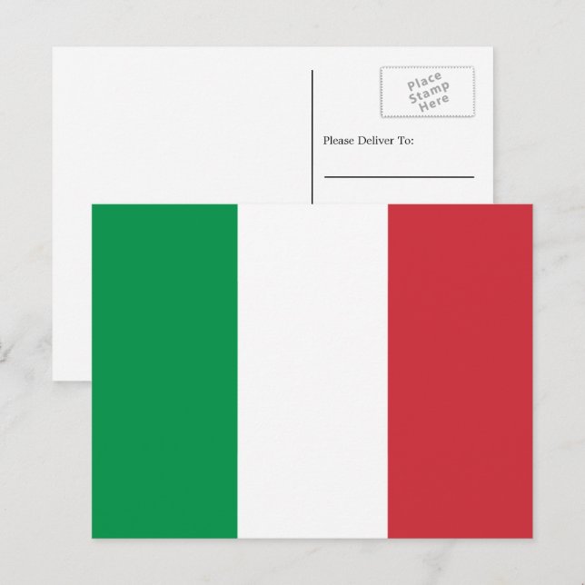 Italienska Flagga, Flagga av Italien Vykort (Fram/baksida)