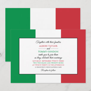 Italienska Flagga, Flagga Italien Bröllop Inbjudningar