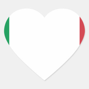 Italienska Flagga - Flagga Italien - Italien Hjärtformat Klistermärke
