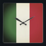 Italienska Flagga Fyrkantig Klocka<br><div class="desc">Toppen Flagga Shop Flagga Apparel and Gear Show ditt Internationell-Pride på Flaggor av alla suveräna nationer,  från A till Z. Flagga,  Herrkläder Womenswear,  Flagga Hoodies,  Flagga Hats,  Flagga Buttons,  Flagga Stickers,  Flagga Magnets,  Flagga,  Flagga Bumper Stickers,  Mugg Luggage/Travel Gear   mer! www.SuperFlagShop.com</div>