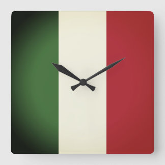 Italienska Flagga Fyrkantig Klocka
