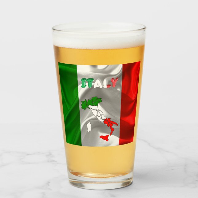 Italienska flagga glaskopp (Framsida fylld)